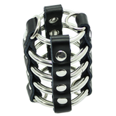 OHMAMA FETISH - JAULA PARA EL PENE CON ANILLOS DE METAL Y CORREA DE CUERO